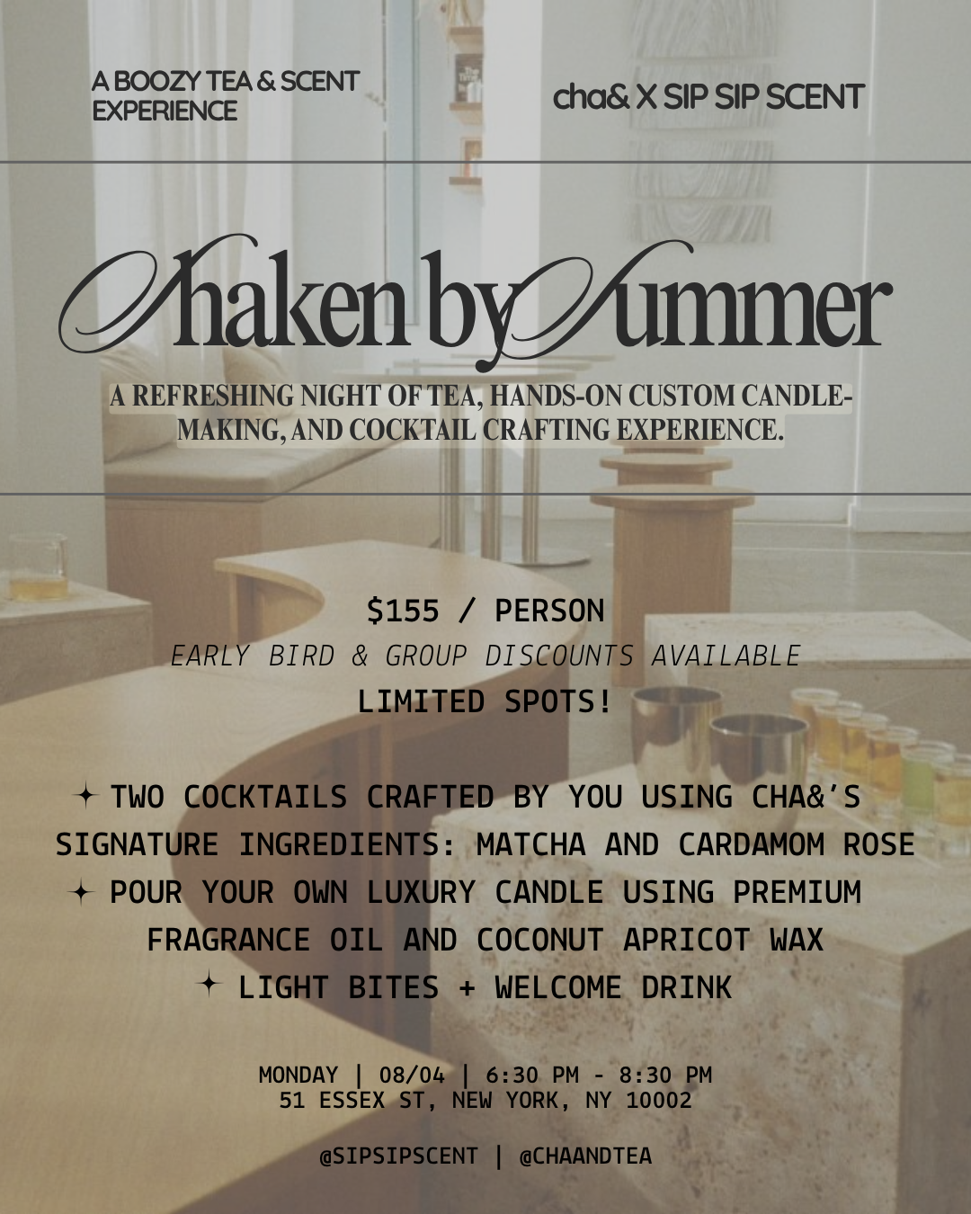 Shaken by Summer – Cha& x Sip Sip Scent